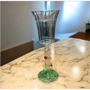 Whimsical‎ Green Glass Vase with Rose Stem Decor Decorative Vase